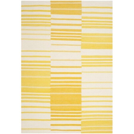 Safavieh Kilim Hand Woven Flat Weave Medium Rectangle Rug- Gold - Ivory- 5 x 8 ft. KLM953D-5